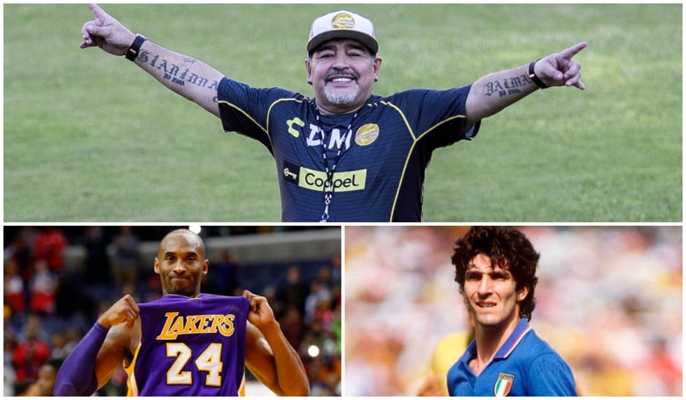 Diego Maradona, Kobe Bryant y Paolo Rossi fueron algunas leyendas del deporte que nos dijeron adiós este 2020. (Fotos: AFP / EFE)