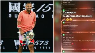 ¡Lleno de mensajes! Así quedó el teléfono de Nick Kyrgios luego de que su número haya sido publicado por Stefanos Tsitsipas [VIDEO]