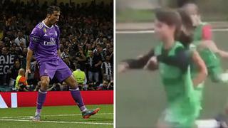 ¡Salió una 'Cristianita'! Niña anotó golazo e imitó el clásico festejo de Ronaldo [VIDEO]