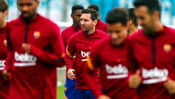 Messi ya entrena con el resto del grupo. (Foto: FC Barcelona)