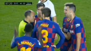 ¡A las duchas! Así fue la tarjeta roja a Dembélé en el Barcelona vs. Sevilla [VIDEO]