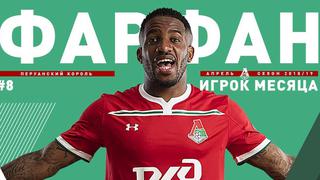 Por sus goles: Jefferson Farfán fue elegido el mejor jugador del Lokomotiv en abril