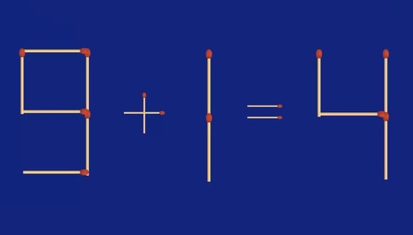 RETO VISUAL | Resuelve el rompecabezas "9+1=4". Tienes que quitar 1 palo para arreglar la ecuación. | FresherLive