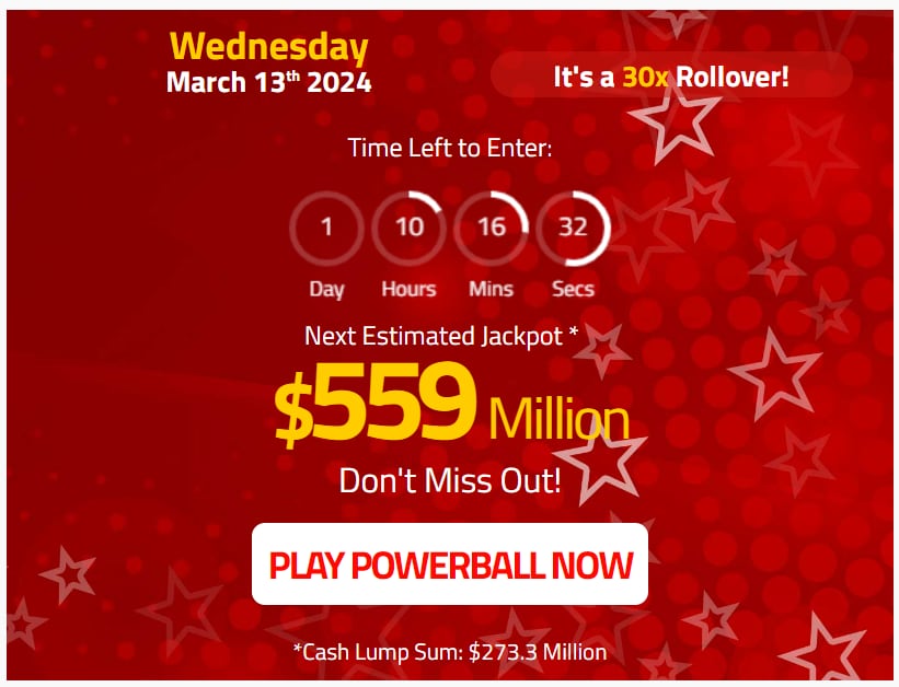 Powerball Jackpot - March 13 (Photo: Powerball.net)