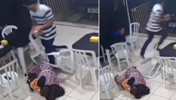 Una madre fue captada protegiendo a su hijo con su cuerpo en un tiroteo. (Foto: CANAL BRASIL TUTORIAL / YouTube)