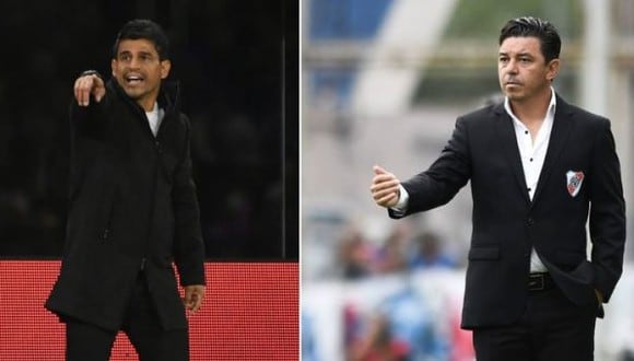 Hugo Ibarra y Marcelo Gallardo se miden en el Boca vs. River por primera vez como entrenadores. (Foto: Twitter)
