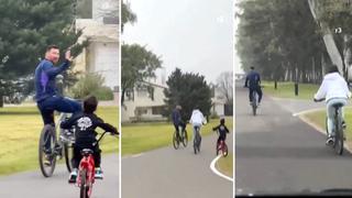 Video viral: Lionel Messi es captado paseando en bicicleta junto a Antonela en su natal Rosario