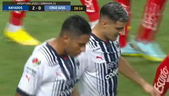 Romo anotó el 2-0 de Monterrey vs. Cruz Azul. (Foto: captura Fox Sports Premium)