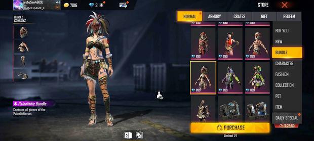 Best Free Fire Outfits, Paleolithic Bundle
