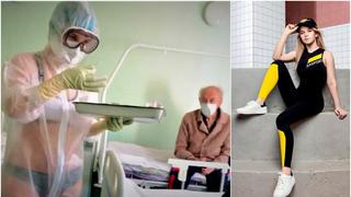 Enfermera rusa que trabajaba en ropa interior contra el COVID-19 ahora es la ‘chica del clima’