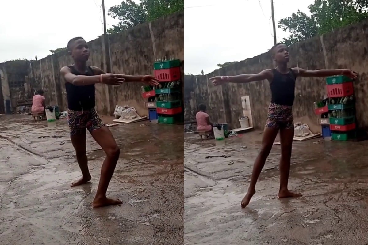 FOTO 1 DE 3 | Anthony Mmesoma Madu es un niño de 11 años que fue captado bailando ballet descalzo bajo la lluvia afuera del estudio donde entrena. | Crédito: @BlackNoChaser / Twitter (Desliza a la izquierda para ver más fotos)