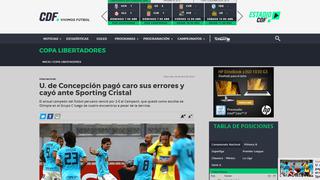 Así reaccionó la prensa chilena tras la victoria de Sporting Cristal ante U. de Concepción [FOTOS]