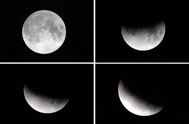 Así se ve un eclipse lunar penumbral (Foto: AFP)