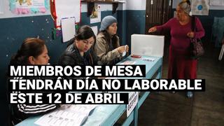 Elecciones 2021: Gobierno establece facilidades para electores y miembros de mesa