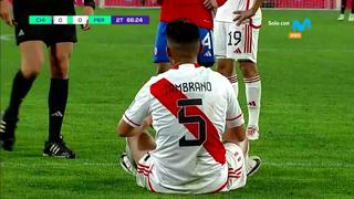 ¡No pudo continuar! Zambrano se lesionó y fue sustituido en Perú vs. Chile