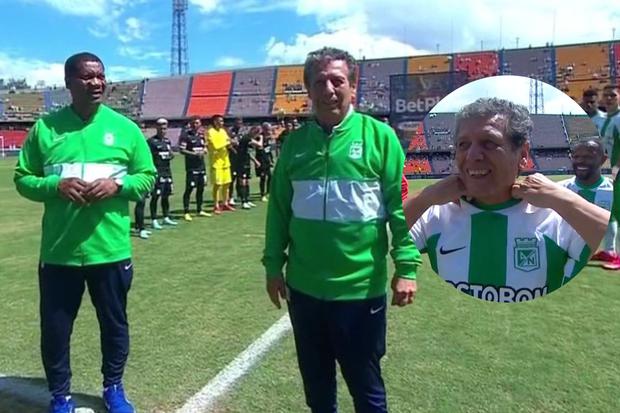 César Cueto y Guillermo La Rosa fue homenajeado por Atlético Nacional y Alianza Lima. Foto: Captura.