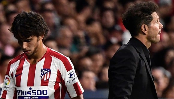 Diego Simeone e instó a Joao Félix a decir cuál es el problema del Atlético. (Foto: AFP)