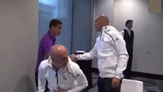 James Rodríguez saludó cálidamente a sus compañeros y cuando tocó Zidane...