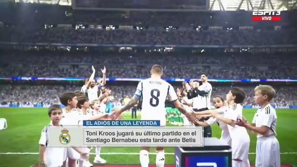 Homenaje de despedida de Real Madrid a Toni Kroos. (Vídeo: ESPN).