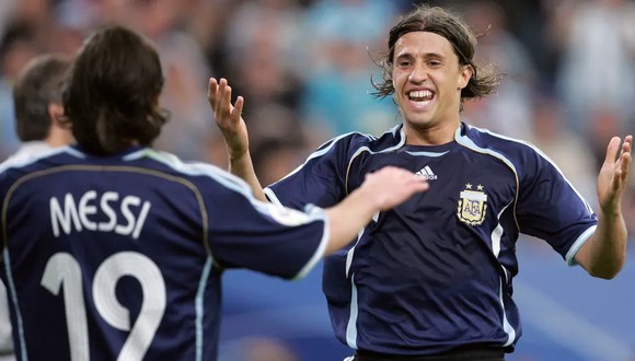 Hernán Crespo y Lionel Messi formaron parte de la Selección Argentina en el Mundial Alemania 2006.