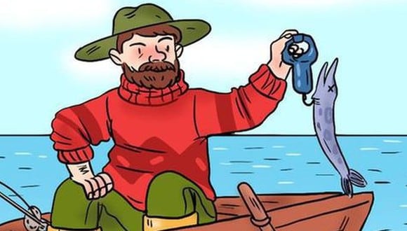 Encuentra el error en la imagen del pescador cuanto antes (Foto: Facebook).