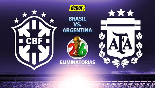 Brasil vs Argentina se enfrentan por Eliminatorias 2026. (Diseño: Depor)