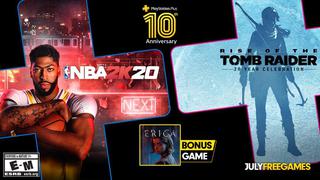 Juegos gratis de PS Plus en julio por los 10 años del servicio: Rise of the Tomb Raider y NBA 2K20