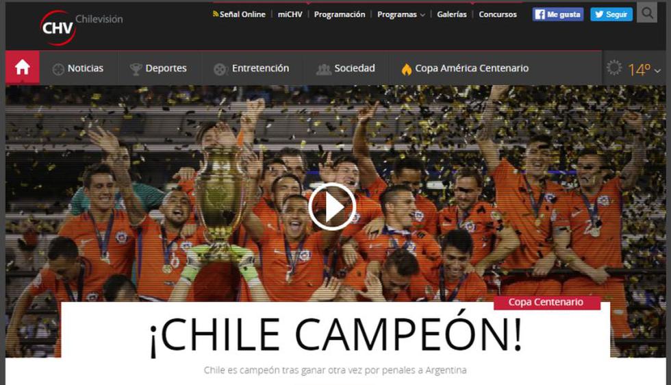 Reacciones de la prensa internacional tras el campeonato de Chile en Copa América Centenario.