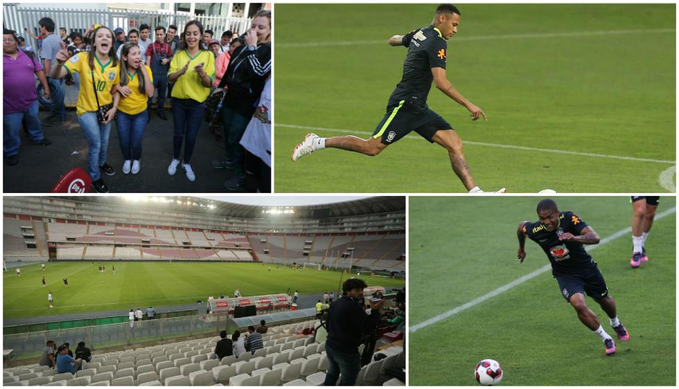Brasil entrenó en Lima y Neymar fue la atracción en el Estadio Nacional. (Fernando Sangama)