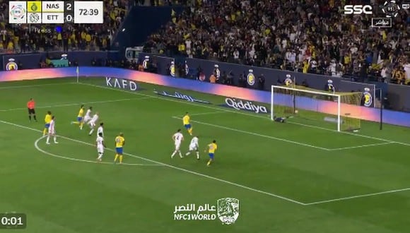 Cristiano Ronaldo fue el autor del gol del 3-0 de Al Nassr vs. Al Ettifaq
