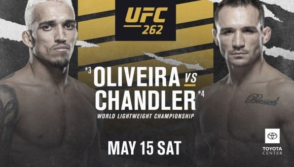 Charles Oliveira y Michael Chandler pelearán por el título de peso ligero en el UFC 262. (UFC)