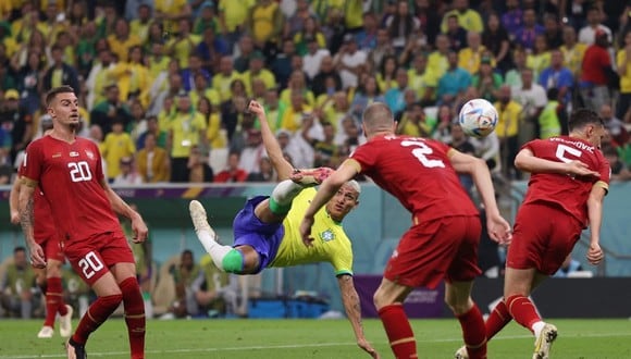 Richarlison marcó el 2-0 de Brasil vs. Serbia por el Mundial Qatar 2022. (Foto: Getty Images)