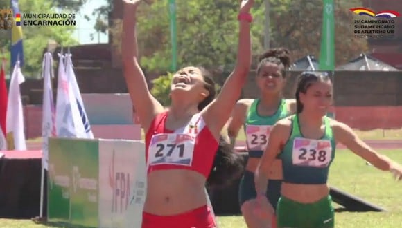 Anita Poma se proclamó campeona en los 800 metros planos del Sudamericano U18 en Paraguay. (Foto: Twitter)