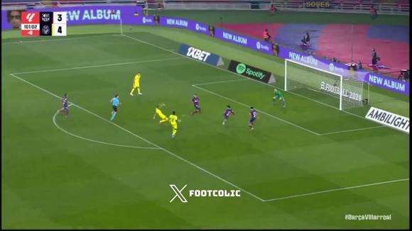 Gol de Morales para el 3-5 del Barcelona vs. Villareal. (Vídeo: X).