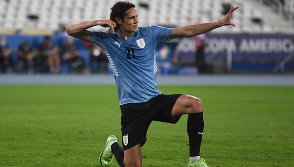 Cavani anotó su segundo gol en la Copa América. Así, Uruguay venció a Paraguay sumó 7 puntos y se quedó con el segundo lugar del grupo A.| Foto: AFP