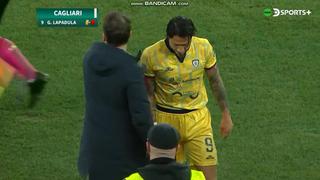 Por un codazo a su rival: Lapadula fue expulsado en partido del Cagliari ante Bari [VIDEO]