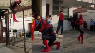 Imitador de ‘Spider-Man’ en fiesta infantil se contagia de la fiebre del baile en divertido video viral