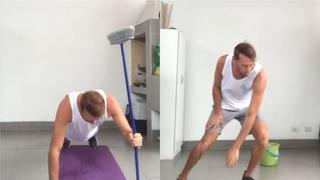 Con una escoba, una silla o un balde: Diego Penny te enseña entrenar en casa [VIDEO] 