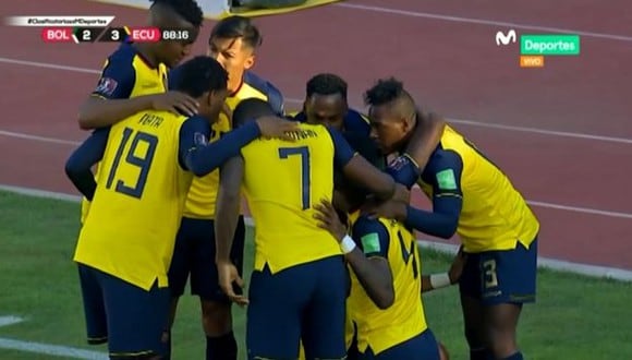 Ecuador ganó a los últimos minutos con un penal cobrado por el VAR. (Fuente: Movistar)
