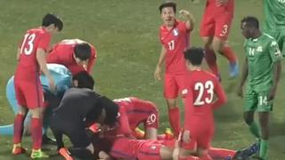 ¡De impacto! Jugador coreano salvó de la muerte a su compañero luego de espeluznante caída
