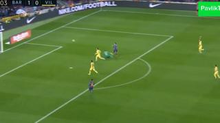 ¡Brutal pase de Messi! Así fue el gol de Aleñá para el 2-0 de Barcelona contra Villarreal [VIDEO]