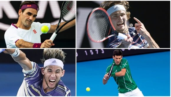 Australian Open 2020: así quedaron las semifinales con Federer, Zverev, Thiem y Djokovic.  (Getty Images)