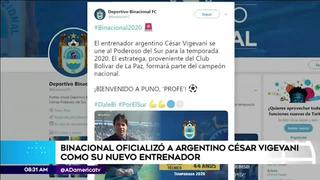 Deportivo Binacional confirma a César Vigevani como nuevo DT