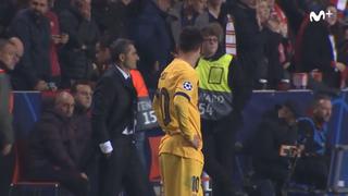 ¿Messi se molestó con Valverde? La tensa mirada del '10' al entrenador tras el empate del Slavia Praga