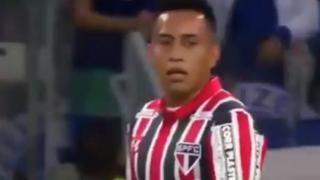 Para no creer: Christian Cueva falló increíble gol en el partido entre Sao Paulo y Cruzeiro
