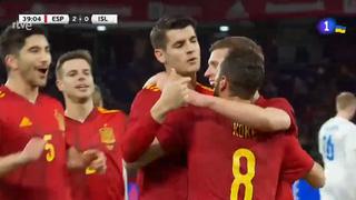 Morata en partida doble: los goles de Álvaro para el 2-0 de España vs. Islanda [VIDEO]