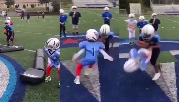 Un video viral de la práctica de una peligrosa jugada en un equipo de fútbol americano infantil abrió el debate en más de una red social. | Crédito: @Zeekncashe / Twitter