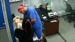 Gato no soporta que un perro sufra cuando lo están vacunando y ataca al veterinario 