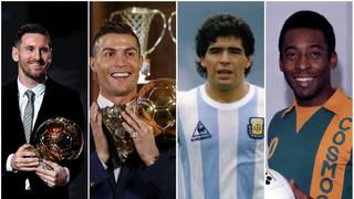 Messi y Cristiano vs. Pelé y Maradona: un 11 contra 11 de los cracks que ganaron y no el Balón de Oro