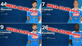 No será una buena Navidad: se revelan las multas a todos los jugadores del Napoli [FOTOS]